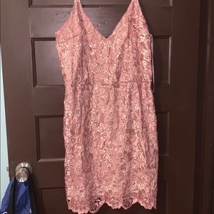 Express rose gold dress